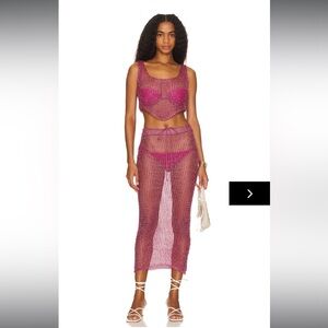 Pink Mesh Two-Piece Set